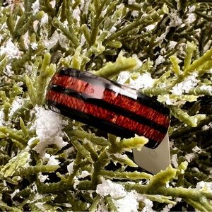 New! Wood Grain Look Inlay Designed Ring Band Promise Wedding Ring Size 12